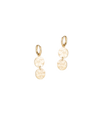 Load image into Gallery viewer, 14K Gold Plated Double Disc Drop Earrings
