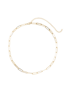 Dainty 14K Gold Plated Stainless Steel Paperclip Chain Necklace
