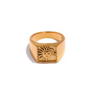 'Sunny Days' Gold Stainless Steel Chunky Ring
