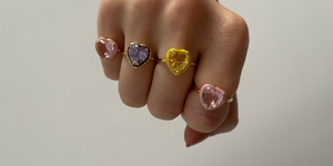 gold plated sterling silver pastel heart ring