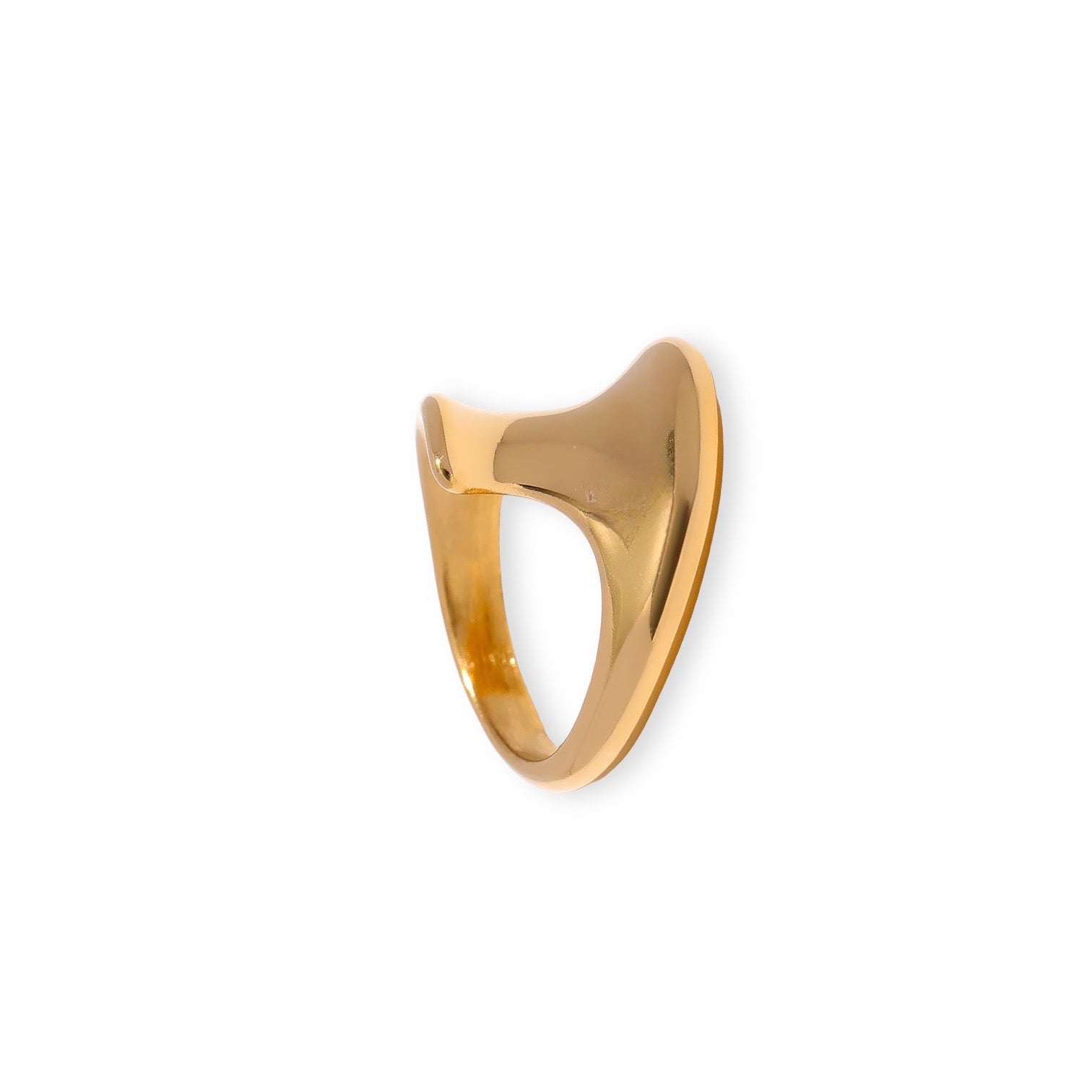 Abstract Shape Gold Stainless Steel Ring