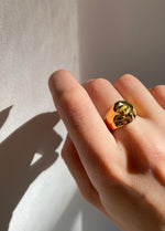 Load image into Gallery viewer, Gold Stainless Steel Face Ring
