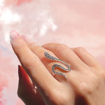 Load image into Gallery viewer, Sterling Silver Marcasite Snake Ring
