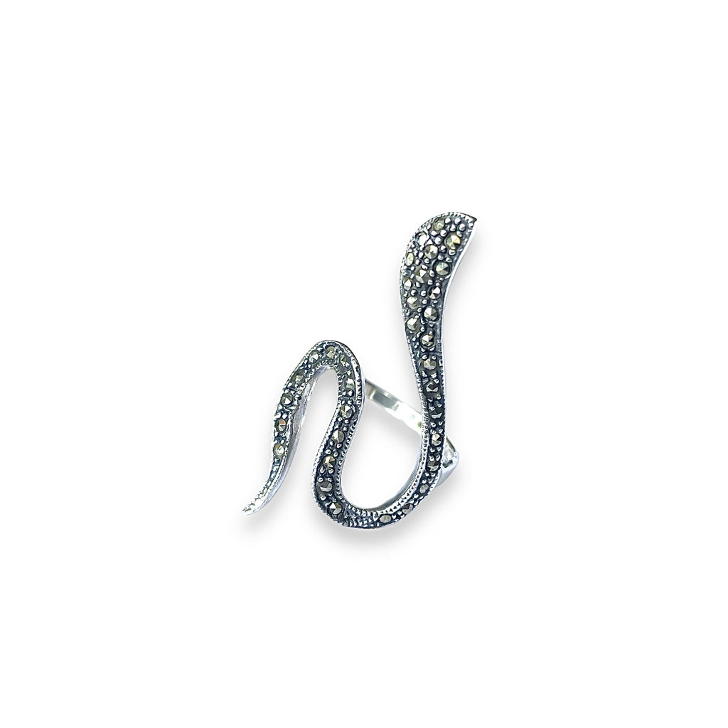sterling silver and marcasite snake ring