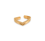 Load image into Gallery viewer, Gold Plated &quot;V&quot; Shape Stainless Steel Wishbone Ring
