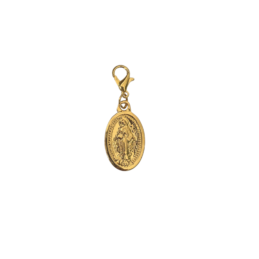 Double-Sided Gold Mary Charm