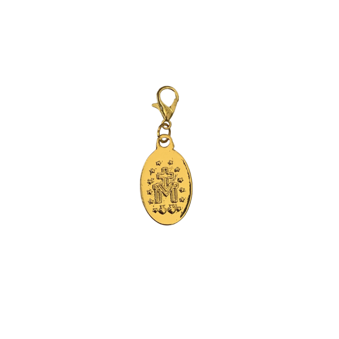 Double-Sided Gold Mary Charm