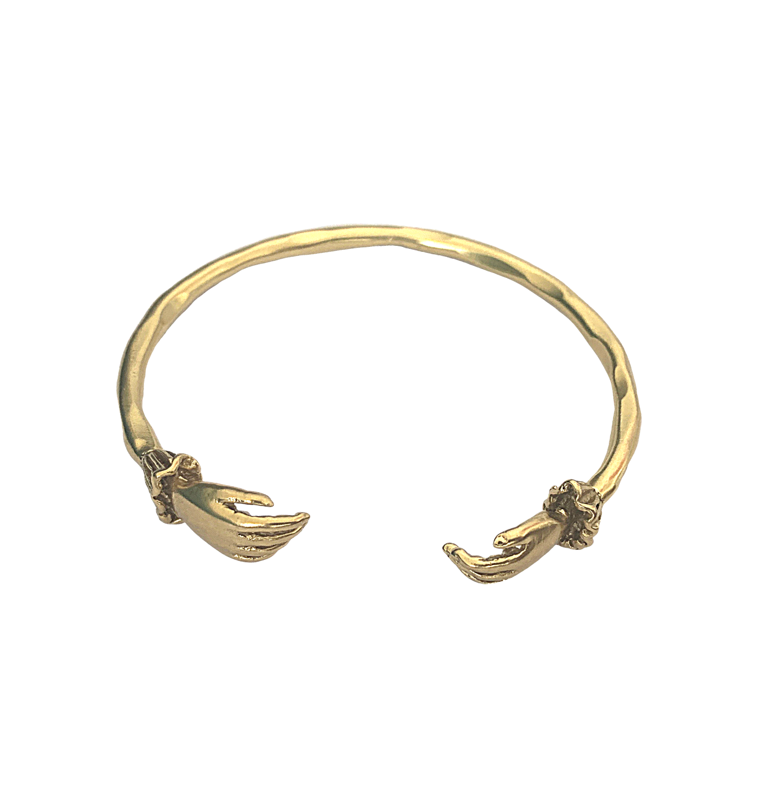 Gold Brass Sculptural Hug Bangle Bracelet