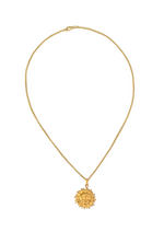 Load image into Gallery viewer, Two Tone 24K &amp; 18K Gold Plated Sterling Silver Sun Necklace
