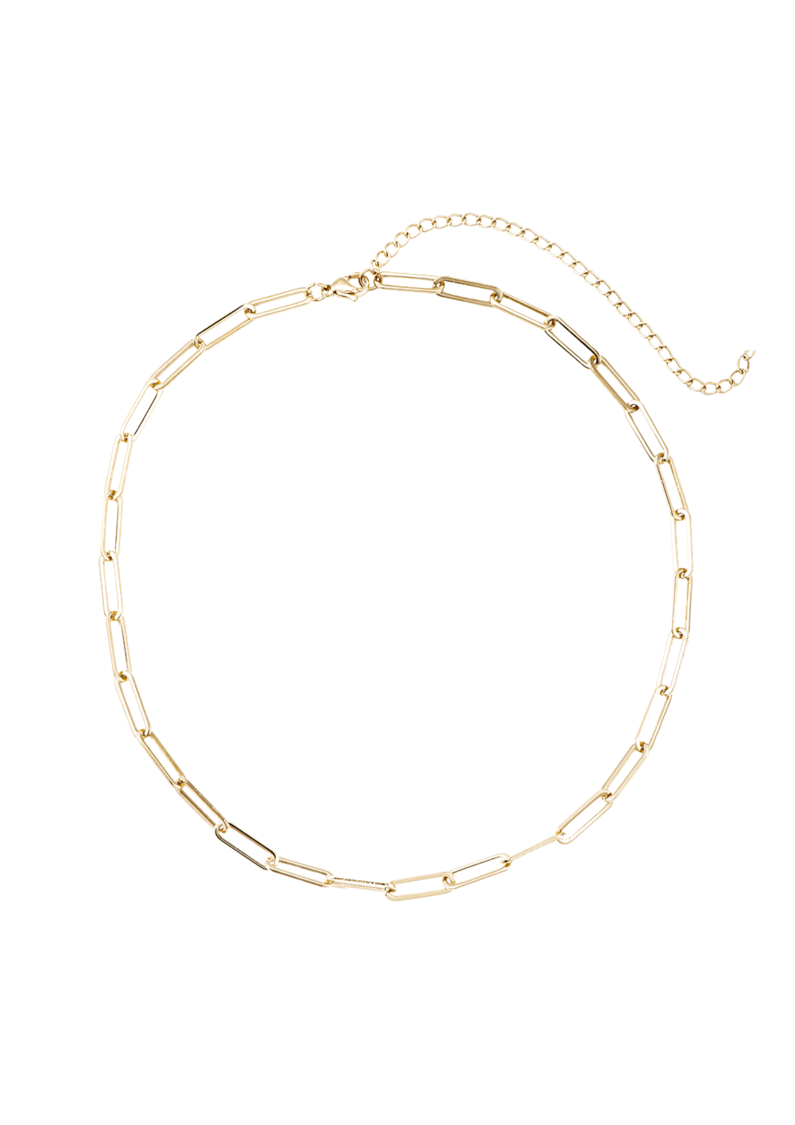 Dainty 14K Gold Plated Stainless Steel Paperclip Chain Necklace