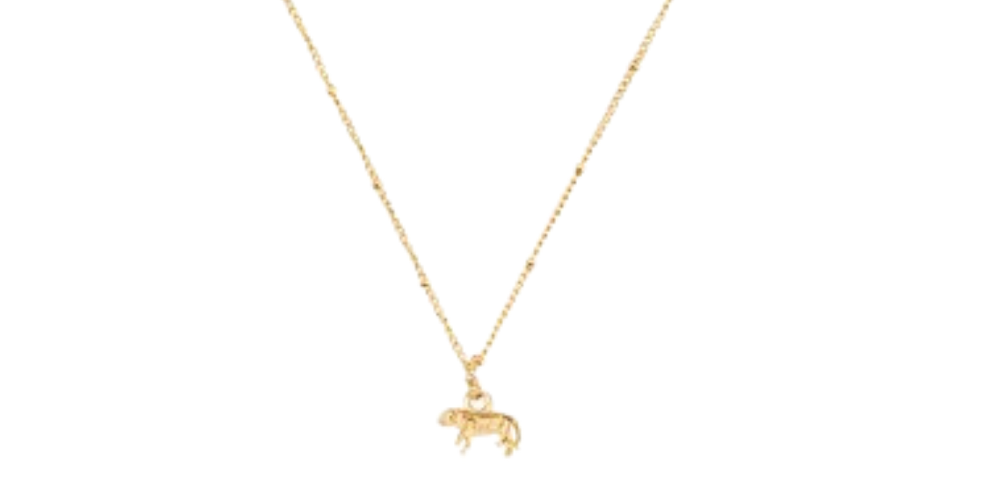 14K Gold-Plated Stainless Steel Dainty Tiger Necklace