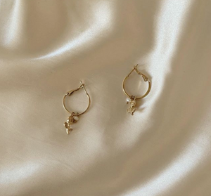 14K Gold-Plated Hoop Drop Stainless Steel Earrings