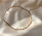Load image into Gallery viewer, Dainty 14K Gold Plated Stainless Steel Paperclip Chain Necklace
