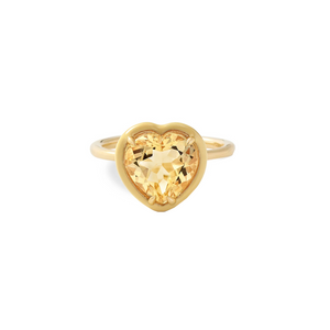pastel yellow gold plated sterling silver heart ring